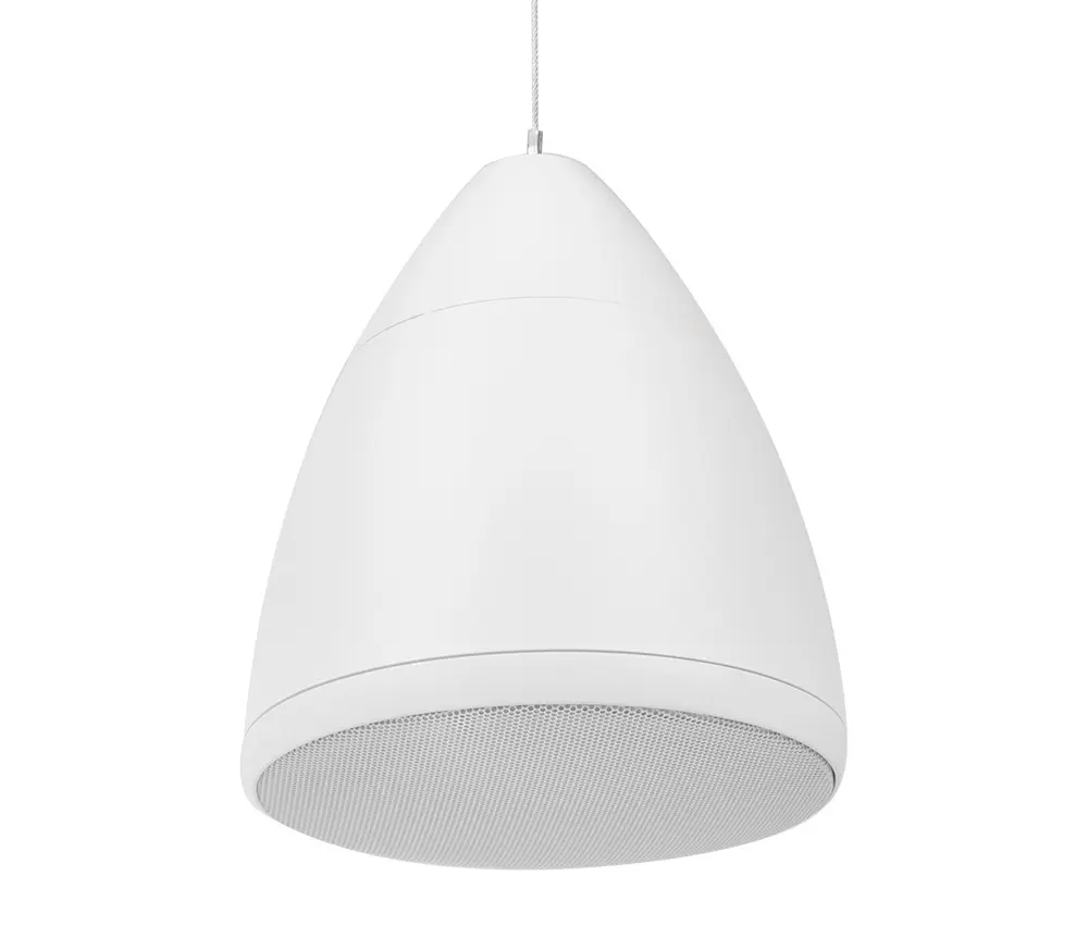 [ECS-800-PND4-WHT] Episode® 800 Commercial Series 70-Volt Pendant Speaker with Woofer and Gripple Kit (Each) - 4" white