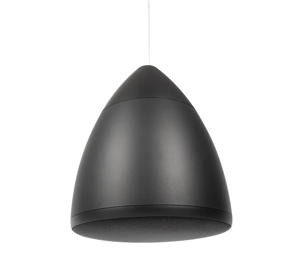 [ECS-800-PND6-BLK] Episode® 800 Commercial Series 70-Volt Pendant Speaker with Woofer and Gripple Kit (Each) - 6" black