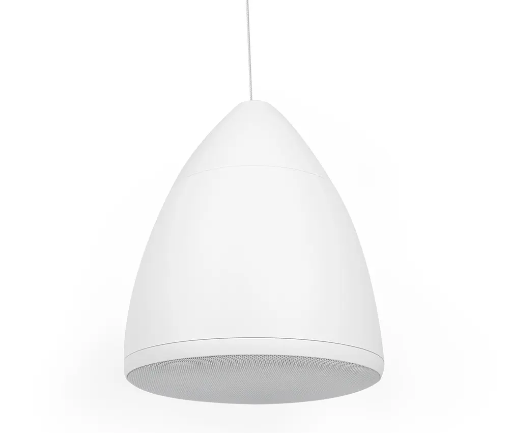 [ECS-800-PND6-WHT] Episode® 800 Commercial Series 70-Volt Pendant Speaker with Woofer and Gripple Kit (Each) - 6" white