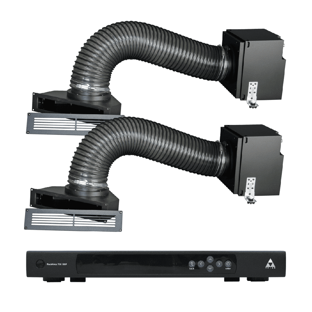 [MFS-BDL7] Triad Mini Series Flex Subwoofer Kit | Two 8" Subs + 700W Rack Amp (Vent Style Grille)