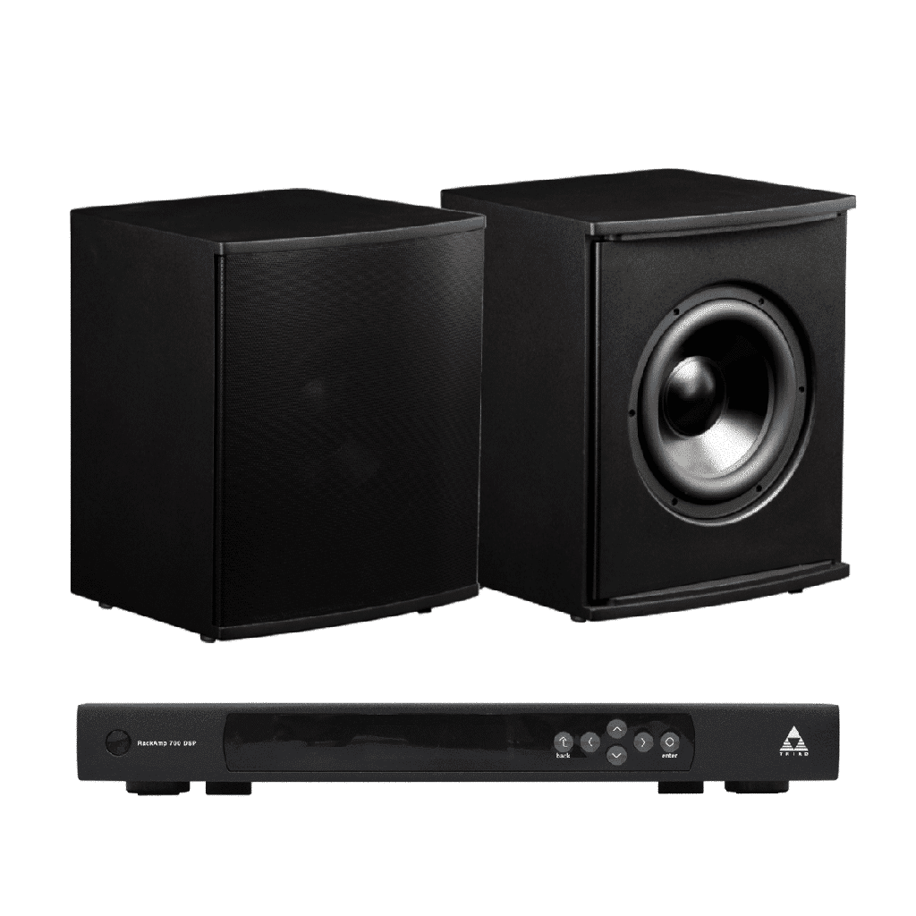 Triad Mini Series In-Room Subwoofer Kit | Two 8" Subs + 700W Rack Amp (Painted)